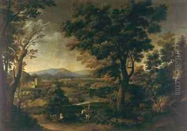 Landscape with Figures Oil Painting by Gaspard Dughet