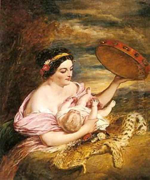 Mothers Darling Oil Painting by Gaspard Dughet