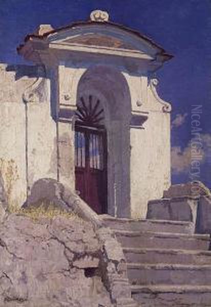 Brama Ogrodowa W Amalfi Oil Painting by Edward, Edouard Okun