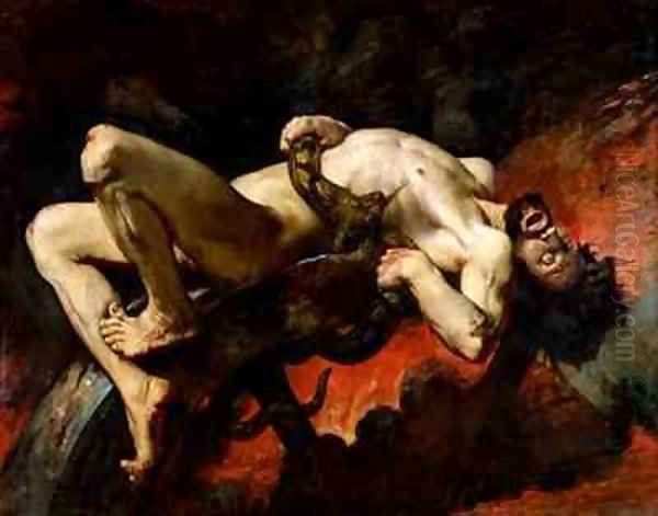 Ixion Thrown into Hades Oil Painting by Jules-Elie Delaunay