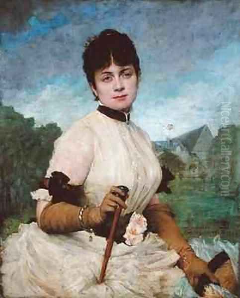 Madame Marie Toulmouche Oil Painting by Jules-Elie Delaunay