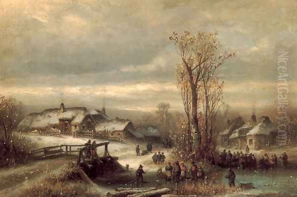 Muhle on The Sempt in Upper Bavaria Oil Painting by Anton Doll