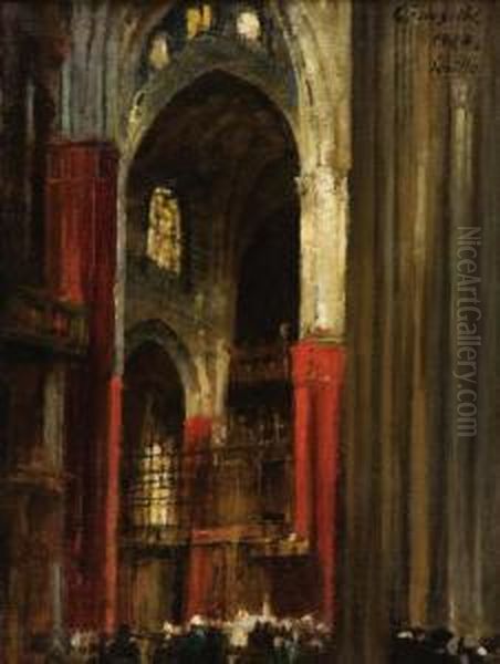 Interier Kostela V Seville Oil Painting by Blazicek Oldoich