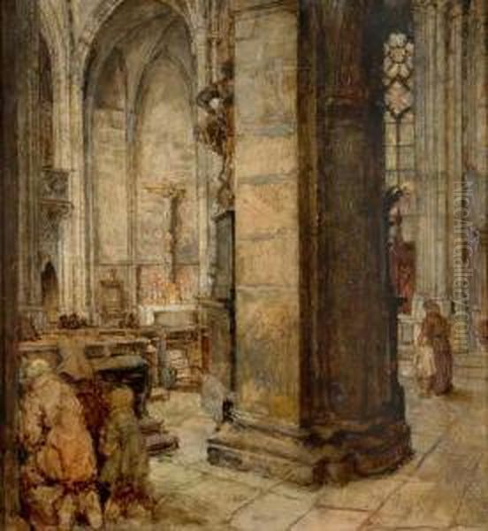 In The Cathedral Oil Painting by Blazicek Oldoich