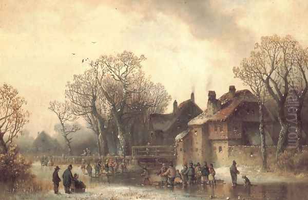 Old-motif from Erding in Bavaria Oil Painting by Anton Doll