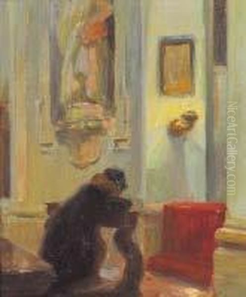 Interno Di Chiesa Oil Painting by Eugenio Olivari