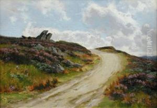 On Thedenbigh Moors Oil Painting by Alfred Oliver