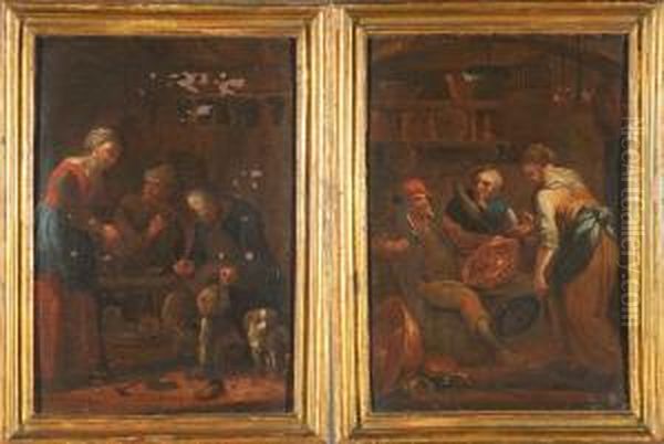 La Bottega Del Ciabattino Oil Painting by Pietro Domenico Oliviero