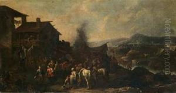 Festa Paesana Oil Painting by Pietro Domenico Oliviero