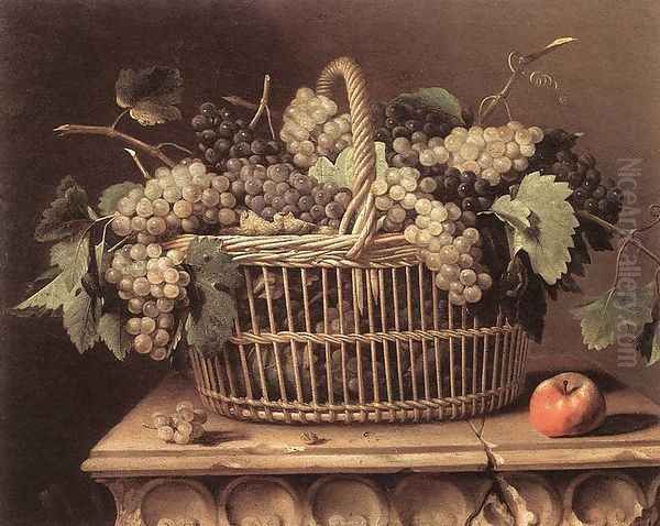 Basket of Grapes Oil Painting by Pierre Dupuys