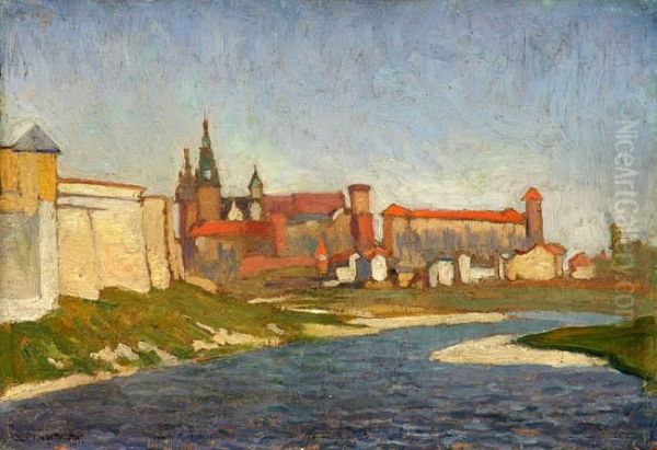 Widok Na Wawel, 1924 R. Oil Painting by Jan Kazimierz Olpinski