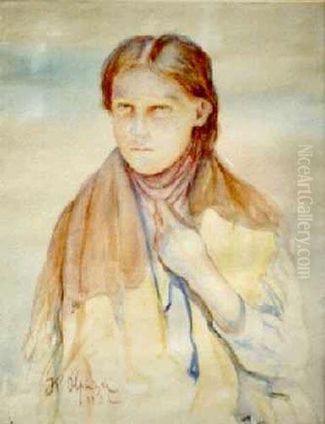 Dziewczyna (1932) Oil Painting by Jan Kazimierz Olpinski