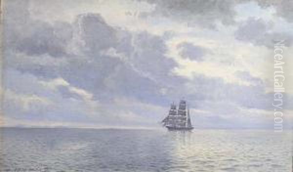 Marine Au Large De La Cote De Skagen Audanemark Oil Painting by Alfred Theodor Olsen