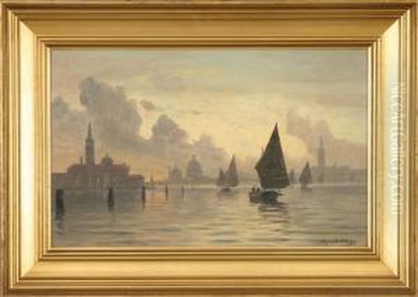 A Scenery From Venice Oil Painting by Alfred Theodor Olsen