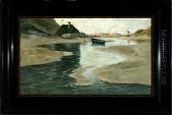 A House On A Beach Oil Painting by Alfred Theodor Olsen