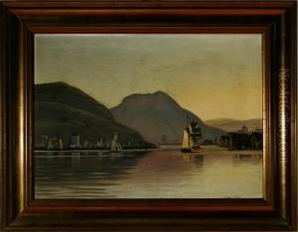 The Entrance Of Bergen Oil Painting by Alfred Theodor Olsen