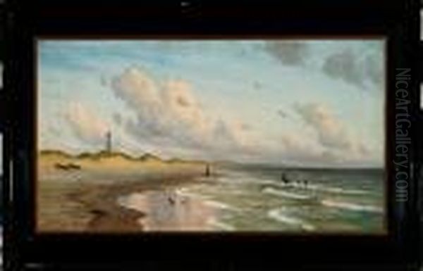 Coastal Scenery From Skagen Beach, Denmark Oil Painting by Alfred Theodor Olsen