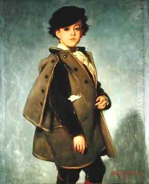 Edmond Dehodencq 1860-87 wearing an Inverness cape Oil Painting by Alfred Dehodencq