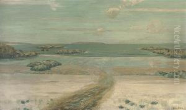 The White Sands Of Scilly Oil Painting by Julius Olsson