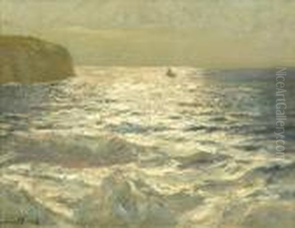 Sunlit Sea Oil Painting by Julius Olsson