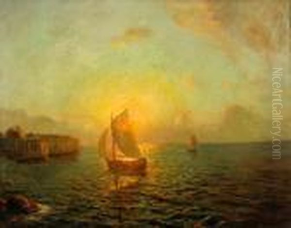 Golden Sails Oil Painting by Julius Olsson