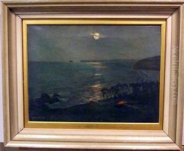 Mansken Over Havsvik. Oil Painting by Julius Olsson