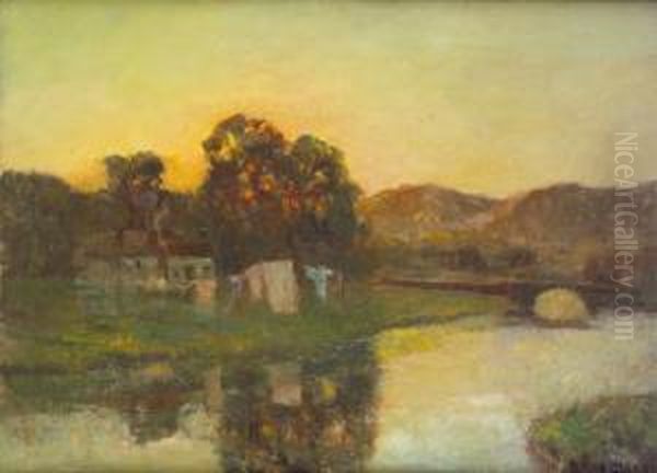 The Setting Sun, Antrim, Northern Ireland Oil Painting by Julius Olsson