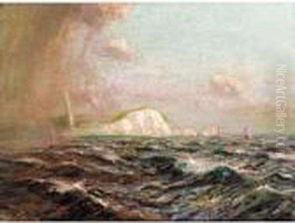 Evening Shower Off The Needles Oil Painting by Julius Olsson