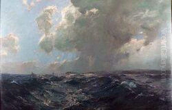 A Passing Shower Oil Painting by Julius Olsson