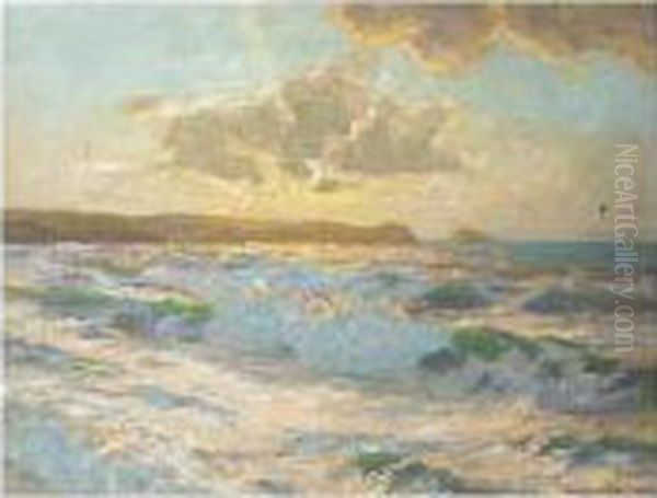 Off Cornwall Oil Painting by Julius Olsson