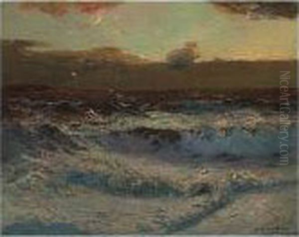 Albert , R.a. , Coastal Scene, Signed Oil Painting by Julius Olsson