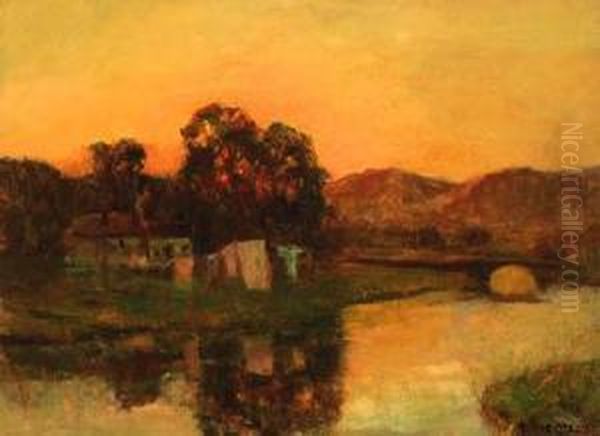 The Setting Sun, Antrim Oil Painting by Julius Olsson