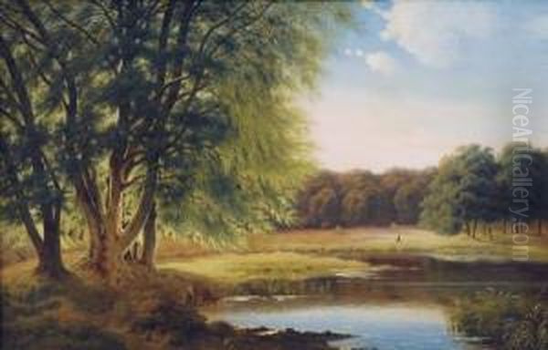 See Am Waldrand Oil Painting by Peter Olsted