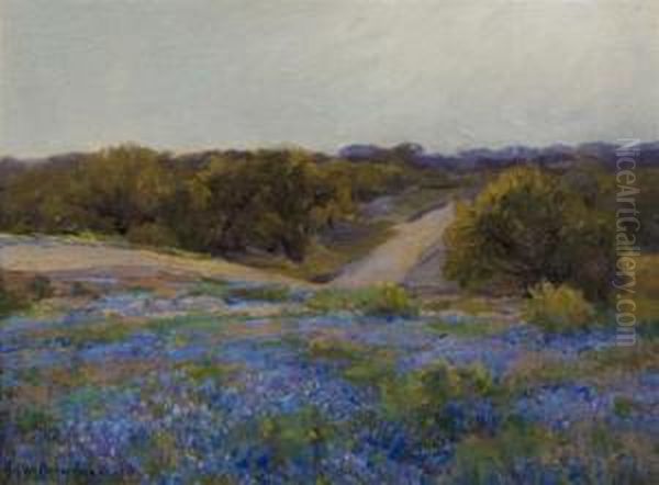 Bluebonnets At Late Afternoon Oil Painting by Julian Onderdonk