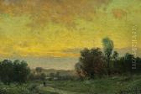 Sunset Landscape Oil Painting by Julian Onderdonk