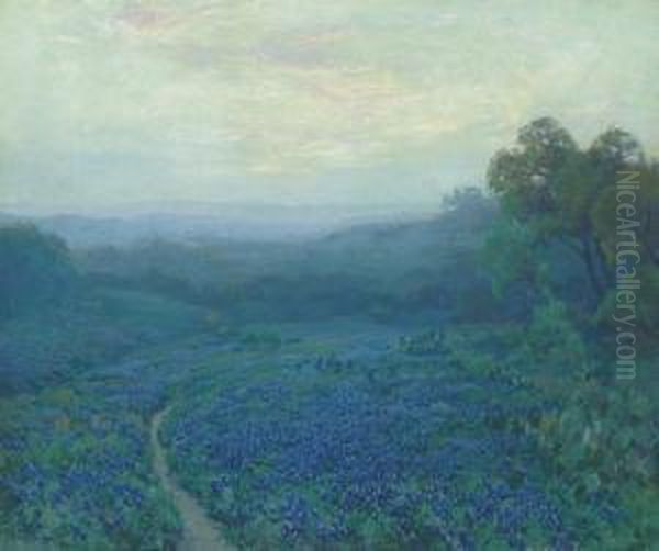 Path Through A Field Of Bluebonnets Oil Painting by Julian Onderdonk