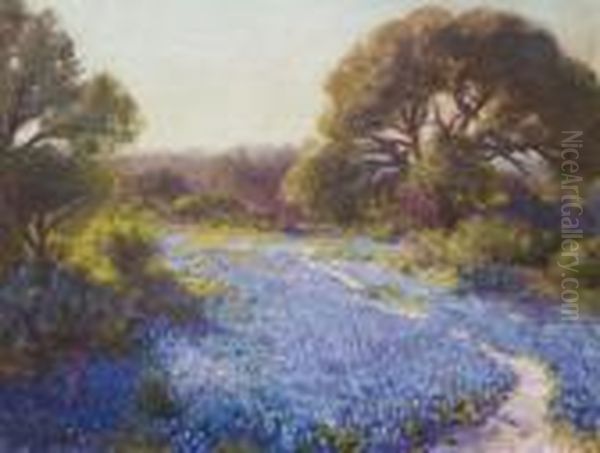 Path Through The Bluebonnets Oil Painting by Julian Onderdonk