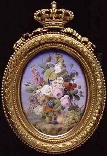 Miniature Bouquet with open background Oil Painting by Jan Frans Van Dael