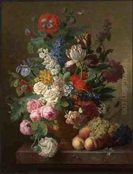 Flowerpiece Oil Painting by Jan Frans Van Dael