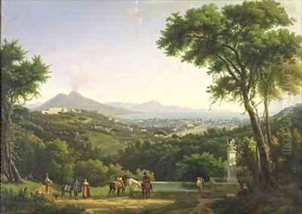 View of Naples from Capodimonte Oil Painting by Alexandre-Hyacinthe Dunouy