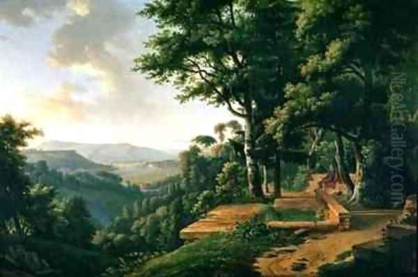 Jean Jacques Rousseau 1712-78 meditating in the the park at La Rochecordon near Lyon in 1770 Oil Painting by Alexandre-Hyacinthe Dunouy