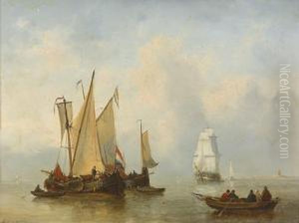 Seestuck Unter Sommerlichem Himmel. Oil Painting by George Willem Opdenhoff