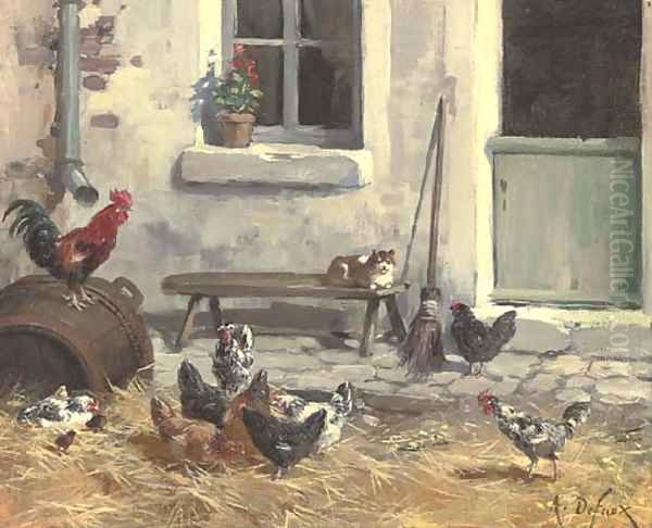 The farmyard Oil Painting by Alexandre Defaux