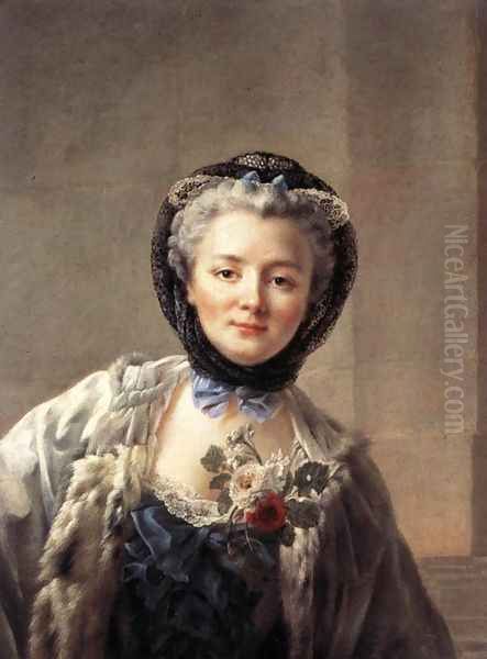 Madame Drouais, Wife of the Artist c. 1758 Oil Painting by Francois-Hubert Drouais