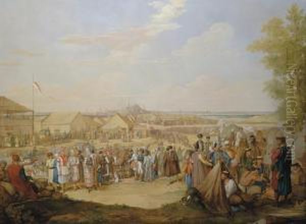 Gathering In The South Of Russia Oil Painting by George Emmanuel Opitz