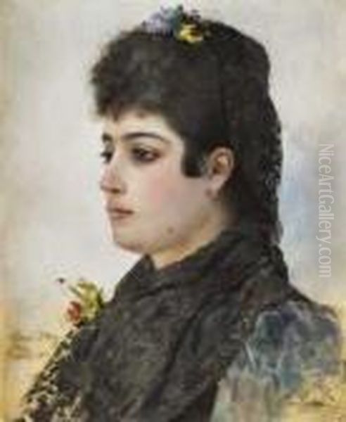 Portrait D'une Sevillanaise Oil Painting by Maurice Henri Orange