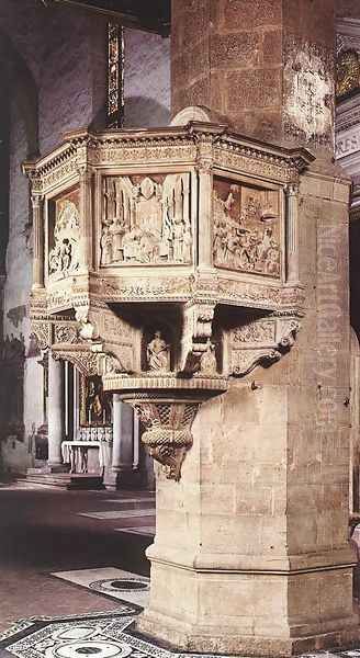 Pulpit I Oil Painting by Benedetto Da Maiano