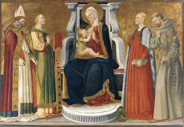 Madonna and Child Enthroned with Saints Oil Painting by Bicci Di Neri