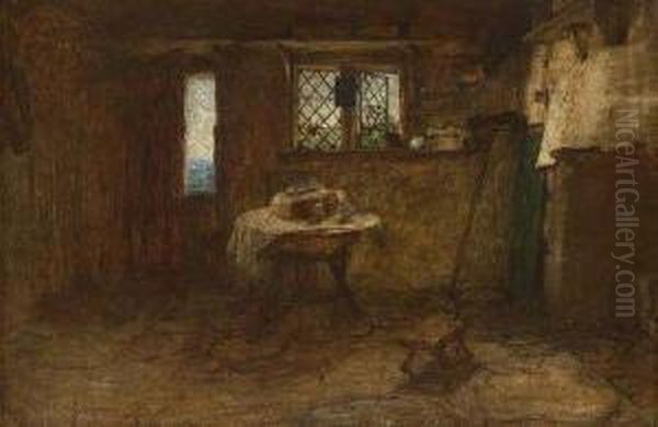 Cottage Interior Oil Painting by Sir William Quiller-Orchardson