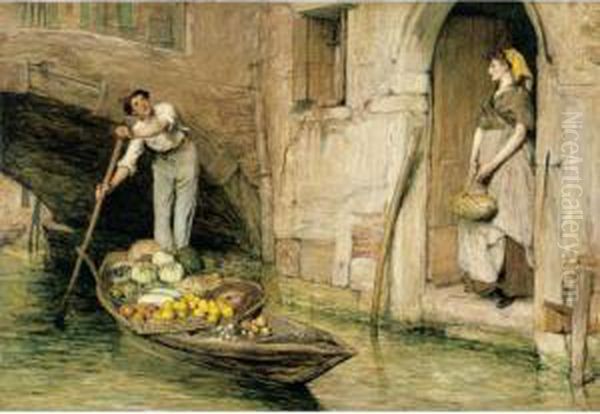 The Venetian Fruit Seller Oil Painting by Sir William Quiller-Orchardson